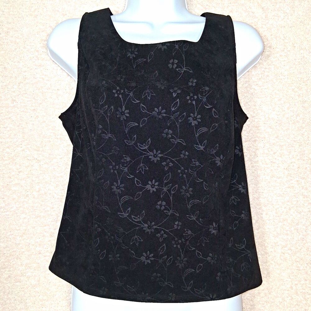 Vintage Harbor Floral Burn Out Women's Top Sz 10 Whimsigoth Dark Romantic Goth